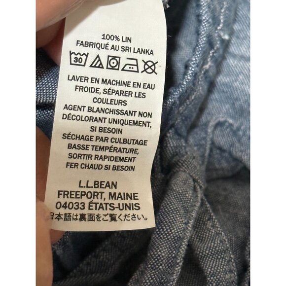 L.L. Bean Women's Plus Size 20 W 100% Linen Wide Leg Pull-on Pants Chambray Blue - Picture 7 of 8